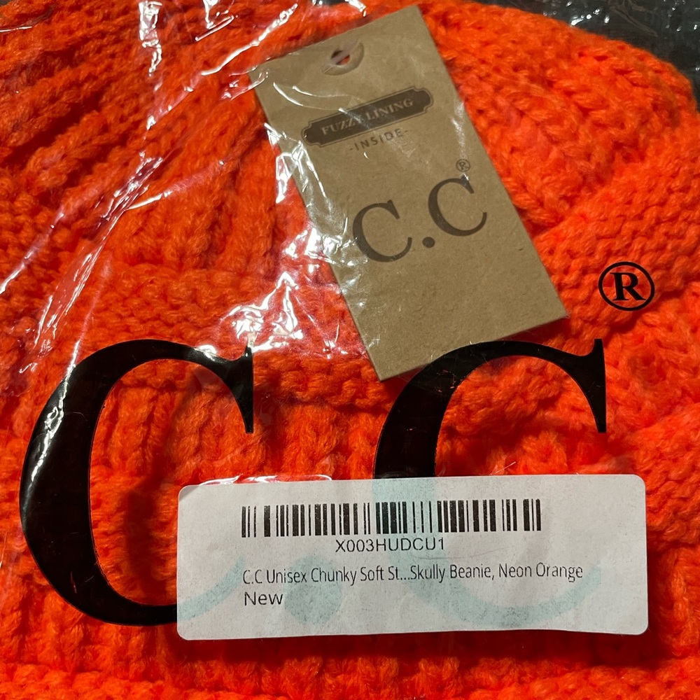 C.C Bright Orange Beanie - Picture 3 of 4